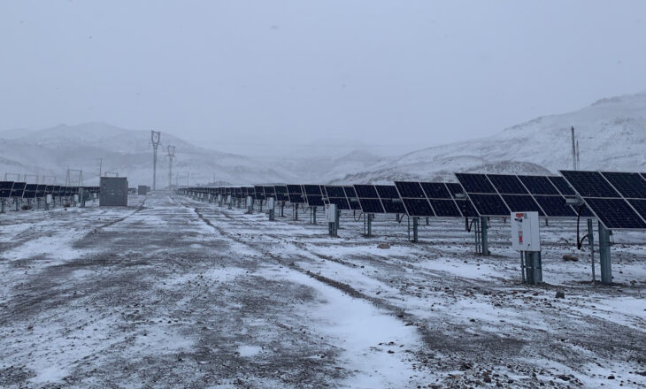 Solar panels in snowy weather conditions