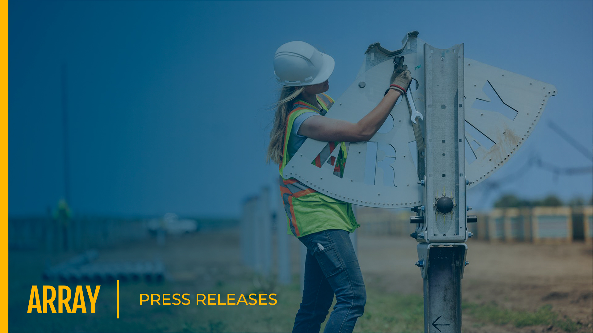 Woman working on Array gear rack.